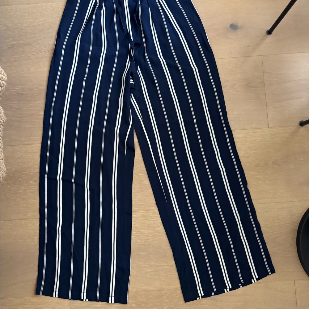 Rails blue and white striped pants whit tie waist